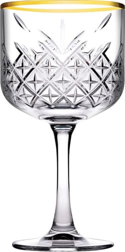 Pasabahce Timeless Gold Lot de 4 verres à vin blanc 500 ml Motif classique 10,2 x 10,2 x 19,8 cm