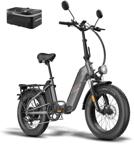 Fafrees FF20 Polar Fatbike E Bike - Bicicleta Eléctrica de 20 Pulgadas para Hombre con Batería de 48 V y 10,4 Ah x 2 Baterías, Bicicleta Eléctrica Plegable Shimano 7S de 65 N.m hasta 160 KM
