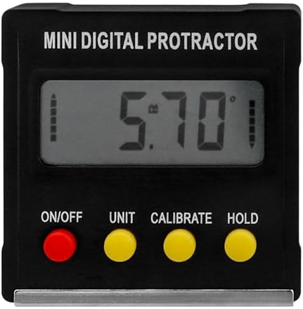 Bestgle digitaler lcd winkelmesser neigungsmesser inklinometer wasserdicht bevel box winkelmessgerät wasserwaage fasenlehre magnetfuss 0-360° für schreinerei baugewerbe automobilbau schwarz