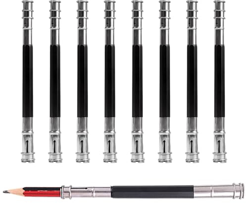 OTKARXUS Extensores de lápiz, 8 soportes ajustables de doble cabeza, alargador de lápiz de metal, extensión de bolígrafo para lápices, artículos de papelería, suministros de oficina, herramienta de