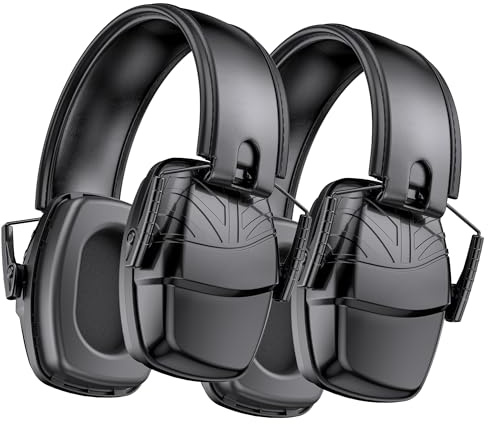 Link Dream Ear Defenders Adults, Kids Ear Defender Children for Autism, SNR 35dB Noise Reduction Safety Earmuffs Ear Protectors, Hearing Protection for Shooting Hunting Mowing, 2 Pack, Black