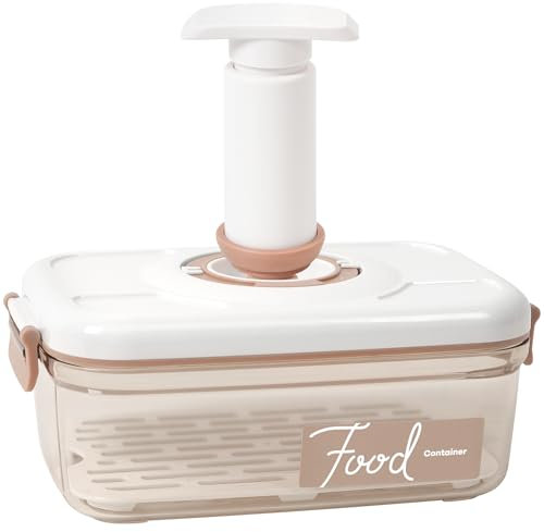 Votoko Vakuumdosen, Vakuumbox 1.2L Vakuum Frischebehälter mit Handpumpe, Kunststoff Vakuumierbox Luftdichte BPA Frei Vacuum Container, Lebensmittelbehälter zum Längeren Frischhalten von Lebensmitteln