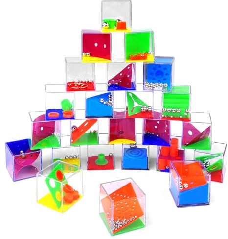 Newpop 24 Piezas Rompecabezas, Mini Puzzle, Regalos para Invitados Cumpleaños, Mini Juegos de Paciencia, Juego de Habilidad Niños Bola, Cubos Rompecabezas