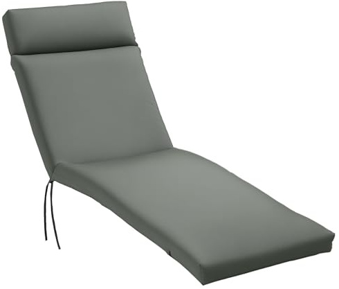 Outsunny Coussins de Chaise Longue Coussin Bain de Soleil - épais, Confortable et rembourré - Matelas transat avec 2 Attaches, Polyester 180 g/m², 196 x 55 x 8 cm, Gris foncé