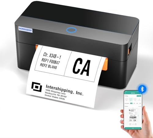 BORN4SHIP D463B 4x6 Portable Label Printer, Bluetooth Thermal Shipping Label Printer for Packages, DHL, Amazon, Etsy, UPS, Compatible with Windows, Mac OS and Linux Systems