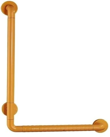 Baño para Agarraderas For bañeras y duchas, pasamanos curvo antideslizante de acero inoxidable en forma de L, mango de soporte for montaje en pared.(Natural)