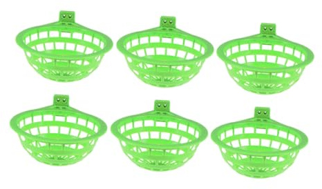 SUPVOX Lot de 6 Nids en Plastique pour Pigeons et Petits Oiseaux, Grand Format Vert, Nichoirs Confortables pour Nidification et Éclosion, Adaptés aux Calopsittes et Perruches,