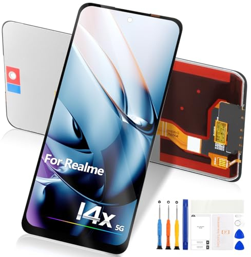 Pantalla LCD para Realme 14 x 5 G, repuesto para Oppo Realme 14 x 5G RMX5020 6,67 pulgadas LCD pantalla táctil digitalizador cristal montaje con kit de reparación (negro)