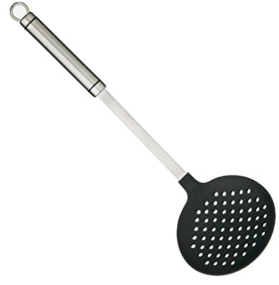 KitchenCraft Cucchiaio professionale per schiumare con testa in plastica, acciaio inox, 37 cm