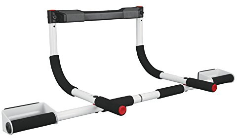 Perfect Fitness Multi Gym Pro, Barre musculation, Accessoire Multifonctions pour Tractions, Chips, Situps, Dips, Fixation Sécurisée, Robuste et Confort d’Utilisation, Noir/Blanc