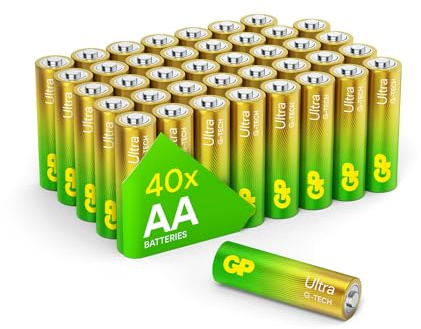 GP Ultra AA Batteries 40 Pack – 1.5V Alkaline Double A Batteries – 10-Year Shelf Life – Reliable Power for Toys, Remotes, Clocks & Devices – Ideal Battery Pack for High-Drain Household Electronics