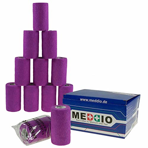 maDDma 12 Haftbandagen Größe+Farbe wählbar - selbsthaftende Bandage Fixierverband selbstklebend, Farbe:Calm Purple, Größe:10cm