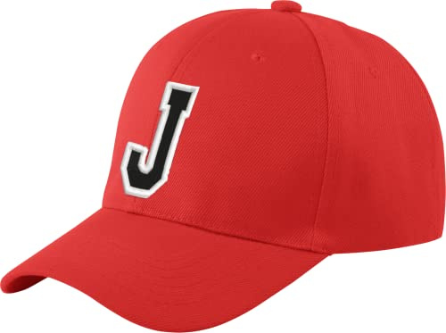 morefaz Ny basebollkeps röd keps pojke flicka barnhatt unisex A-Z alfabet (J)