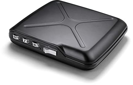ÖGON -DESIGNS- Aluminium geldbörse mit zahlenschloss, der Taschen Safe, RFID Schutz gegen betrug und entmagnetisierung, sicherer kartenhalter, Modell Code Wallet