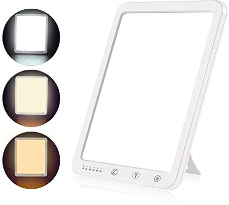 Azhien Tageslichtlampe 10000 Lux,Energy Sonnenlicht Lampe mit 3 Farbmodi,Tragbare Touch-Steuerung LED Vollspektrumlampe mit 5 Einstellbaren Helligkeiten,UV-Frei,CRI>90,Speicherfunktion&Timer