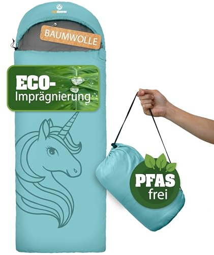 outdoorer Dream Express Sac de couchage pour enfant avec doublure en coton (turquoise)