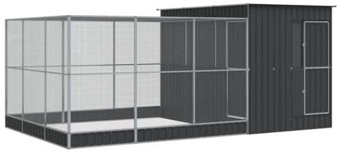 vidaXL Volière avec Extension argenté 497x303x216 cm Acier