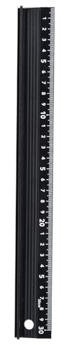 Einfach zu Verwendendes Schneidelineal aus Aluminiumlegierung mit Schutzplatte für die Längenmessung bei der Heimwerkerproduktion (L-Typ 30 cm)