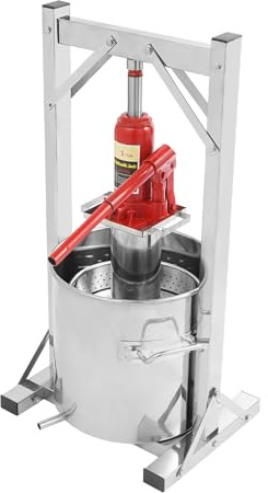 LENDISIY Fruktpress, hydraulisk 12 l, fruktpress, vinpress, rostfritt stål, manuell juicepress, äppelpress, bärpress, druvpress