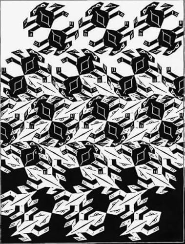 Puzzles1000 Pezzi - M C Eschers Art Geometrys - Black Abstract Art White Poster - Giocattoli Puzzle Per Il Divertimento Della Famiglia - Challenge - Puzzle Per Adulti Jq157Px