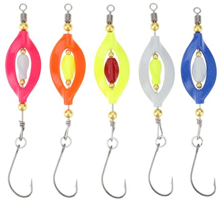 ECSiNG 5 señuelos de cuchara de doble giro de 3,3 g, cuchillas dobles para pesca de truchas, lanzamiento largo, fuerte atracción submarina