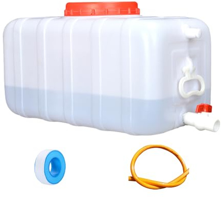Stor Vattentank med Kran, Vita BäRbara Vattendunk av Dricksvatten, Plast, Livsmedelsklassad, BPA-fri, HDPE, för Camping, Husvagn, Husbil, NöDfall och TräDgåRd(Size:80L)