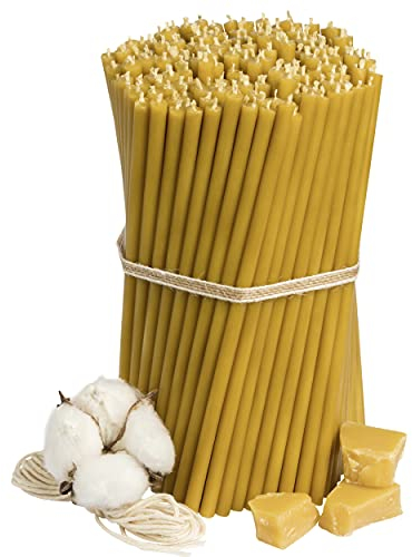 Diveevo Athos 250 velas finas de cera de abeja de calidad iglesia, 16,5 cm N100