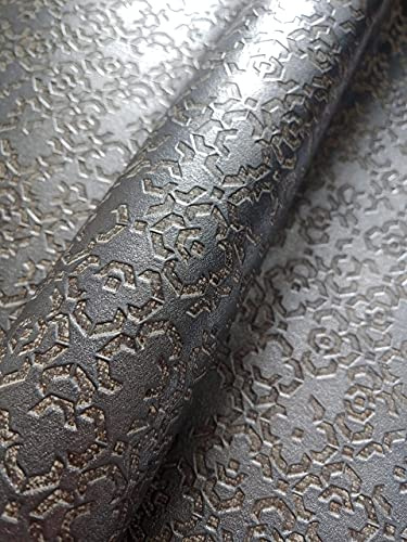 Newroom non-woven tapet grå metallic mosaikmönster vardagsrum