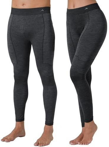 Risalti Pantalon Homme Femmes en Laine Mérinos Unisexes - Legging Polaire d'hiver, sous Vetement Thermique Femme Homme, Collant Thermique Respirants, Extensibles sans Coutures - Made in Italy