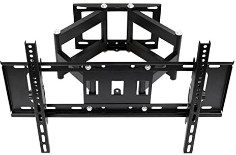 ZHYX Soporte Pared TV Planos y curvos de 32-65 Pulgadas, MAX VESA 400x400mm Inclinable y Giratorio, Doble Brazo y Movimiento Completo