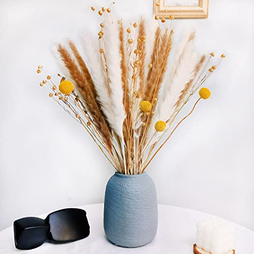 Fiori Secchi Decorativi,Erba Della Pampas Decorative 40 Pezzi Set di Erba di Pampa Naturale Fiori Secchi Decorativi per Matrimoni, Feste, Boho Decor