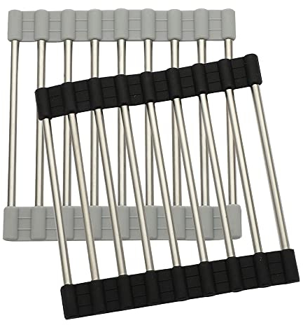 CLVPAI Kuchengitter Auskühlgitter Set-Kochständer Dampfgarer,Abkühlrost für Gleichmäßiges und Schnelles Auskühlen (Silikon aus rostfreiem Stahl)