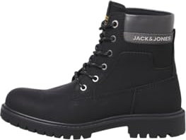 JACK & JONES Men's Jfwfinius PU Nubuck Boot Boots, Anthracite detail logo, 9 UK