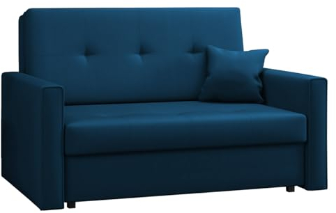 Mirjan24 Sofa Viva Bis II mit Schlaffunktion, 2 Sitzer Polstersofa mit Bettkasten inkl. Kissen, Schlafsofa Sofagarnitur, Bettsofa, Wohnlandschaft, Farbauswahl (Manila 26)