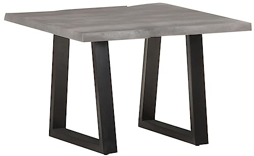 KTHLBRH Mesa de salón de salón, mesa de sofá, decoración de salón, mesa de centro con bordes de árbol, 60 x 60 x 40 cm, madera maciza de acacia, para salón, oficina, dormitorio