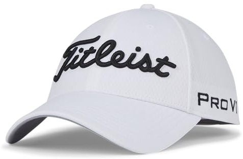 Titleist Tour Elite Golf Cap, White/Black, Fitted, Large/X-Large