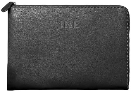 Xoopar - Funda de Piel reciclada para portátil 340x240x25 mm - 14/15 Ideal para Transportar y Proteger su Ordenador con Seguridad y Estilo - INE Laptop Negro