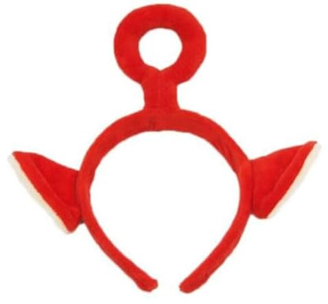 jokeshop Teletubbie Bandeau avec oreilles Teletubbies Tulle Adulte Déguisement de personnage de dessin animé Années 90 Programme TV Jour du livre (Bandeau rouge avec oreilles - Po)