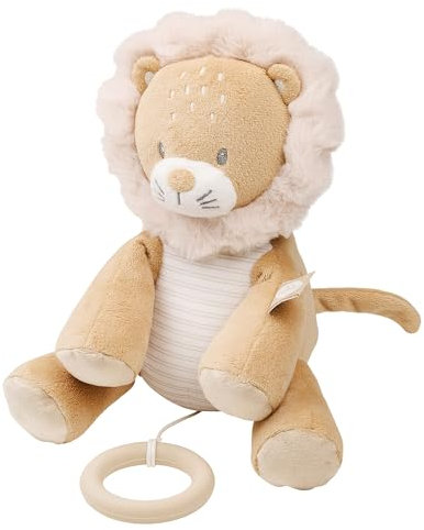 Nattou Aktiv-Kuscheltier aus Polyester, Löwe, Mit Musik, Spieluhr, Ca. 27 cm, Flo, Oli & Ernest, Ernest Braun