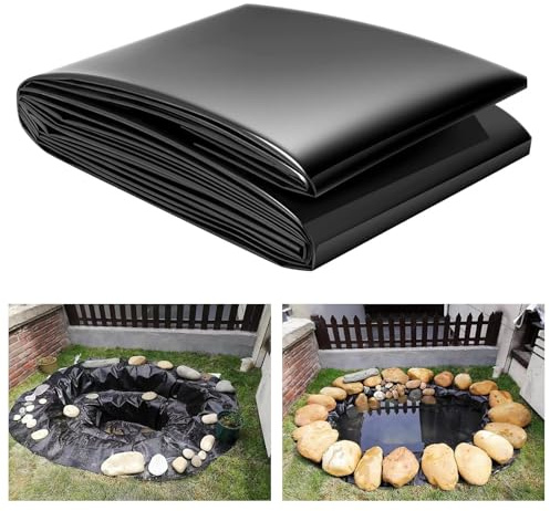 Rivestimento per laghetto da 0,5 mm per pesci koi, membrana preformata in HDPE per esterni, giardini, fontane, cascate e ruscelli, ecologico, facile da installare