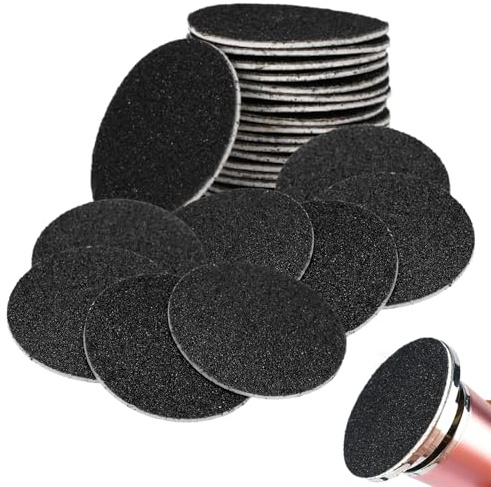 60PCS Foot File Replacement Sandpaper Discs, Foot File Replacement Pads, Replacement Sandpaper for Foot Grinder Electric with 80 Grit Sandpaper Refill Discs to Remove Callus Dead Skin
