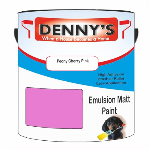 Premium Interior Wall & Ceiling Emulsion Paint – Peony Cherry Pink – Rich Matt Finish, Durable & Washable, Low Odour, Ideal for Living Rooms, Bedrooms & Hallways (500ML Tin)