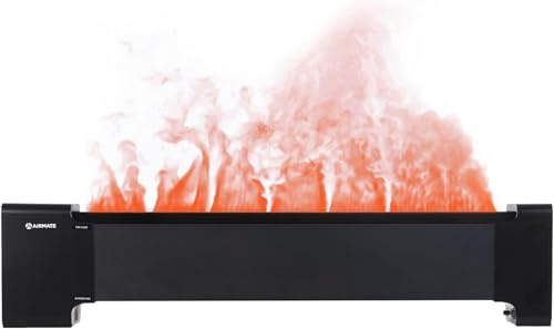 AIRMATE Camino Elettrico 113cm, Stufa Elettrica und Luftbefeuchter 2 in 1 con Telecomando, 2000W Camino Elettrico Silenzioso con Pannello LED Timer 24h ECO Riscaldamento Rapido Effetto Fiamma 3D