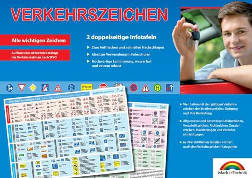 Verkehrszeichen 2026 - Aktuelle Übersicht für den Führerschein der wichtigsten Verkehrszeichen, Gefahrenzeichen etc. im Straßenverkehr - ideal zur ... ... Ideal zur Verwendung in Fahrschulen.