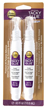 Aleene's Original Tacky Glue Pen, Precision Tip Application, All Purpose Adhesive, Perfect for Crafts and DIY Projects, Dries Fast and Clear, .63 fl oz 2-Pack