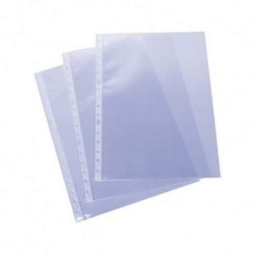 Esselte, Funda perforada multitaladro (16 taladros) , tamaño folio para proteger documentos en casa, oficina o en el colegio, caja de 100 unidades, PP (polipropileno) 100% reciclable, 65µ, 623896