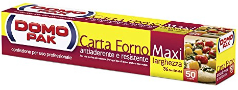 Domo Pak Carta Forno Maxi Larghezza Antiaderente e Resistente, 50 m