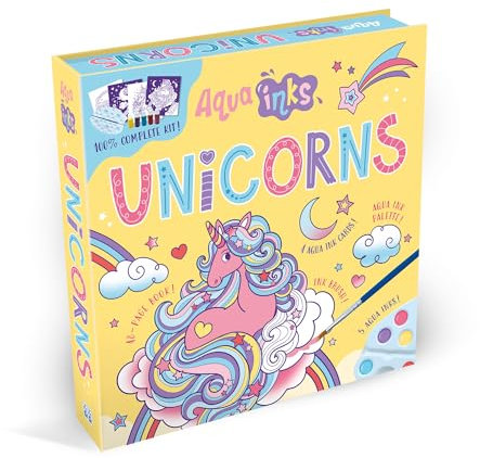 Aqua Inks Unicorns - 4 aqua ink unicorn designs to paint (Activity Station Gift Boxes)