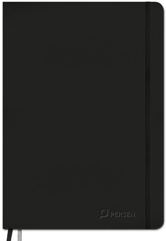PERSEN Schuljahresplaner 2025/26, Lehrerkalender für alle Klassenstufen, Ledereinband & Spanngummi, Ferienkalender, 17 x 24 cm, 224 Seiten - Black