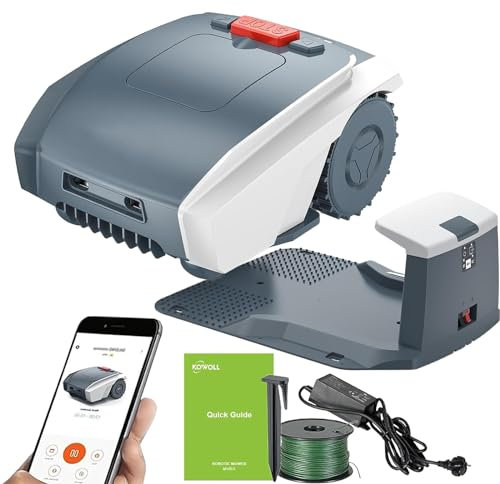 Fablestoryem Robot Tagliaerba con Tecnologia Smart Mowing Ultra Silenziosa, Portata di 1500 mq, Autonomia della Batteria agli Ioni di Litio di 3 Ore, per Un Taglio Senza Sforzo